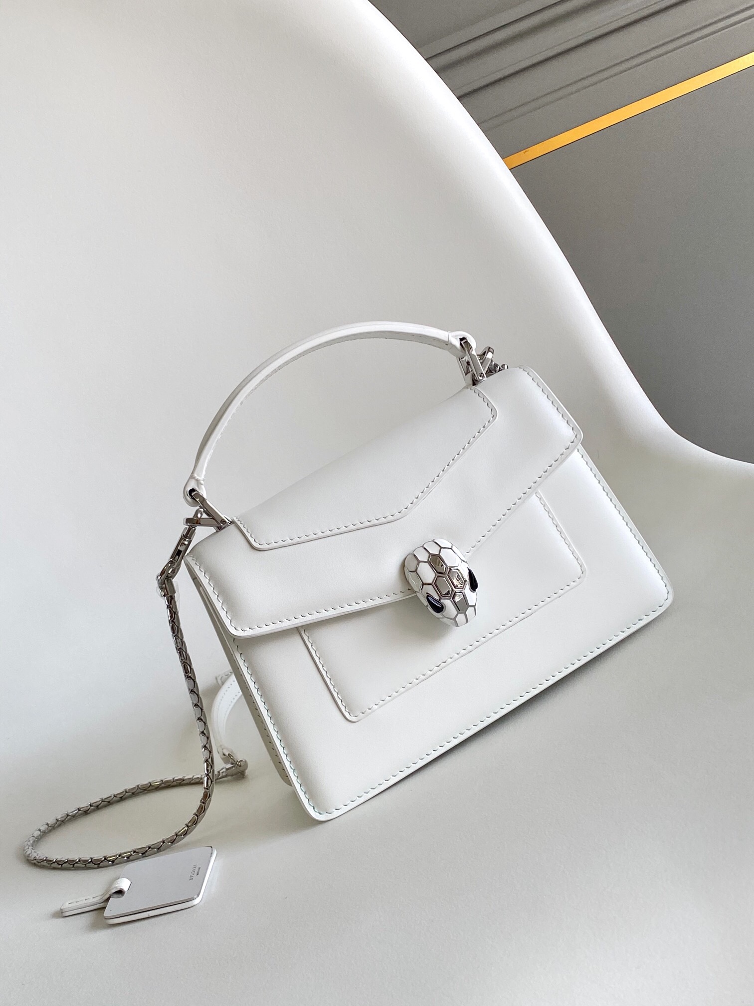 Bvlgari Serpenti Forever Mini Top Handle White